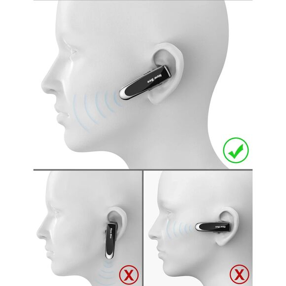NIB - Get 2 NEW BEE Bluetooth Hands Free Driving/Work Headsets with Microphone - Picture 1 of 13